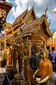 Chiang Mai - Wat Phra That Doi Suthep. The innercourtyard of the temple is filled with Buddha statues and other religious paraphenalia. 